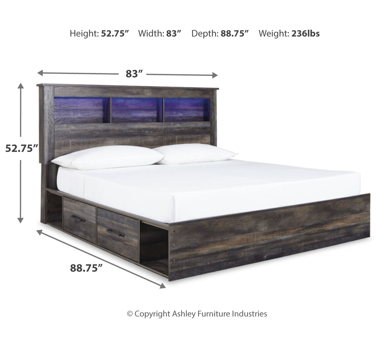 Drystan King Bookcase Bedroom Set