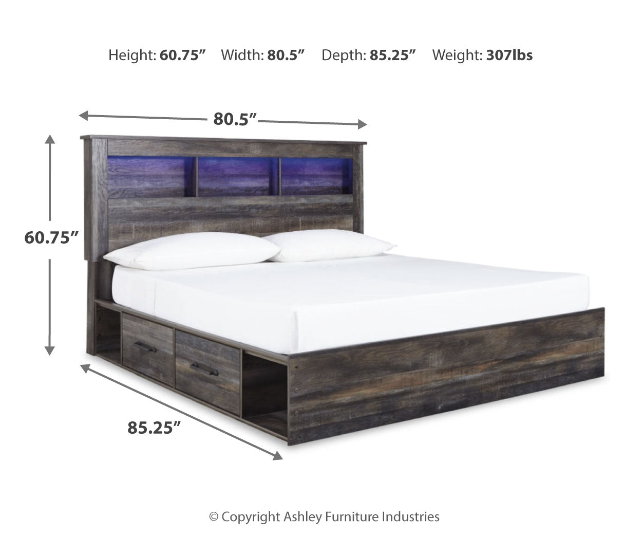 Drystan King Bookcase Bedroom Set