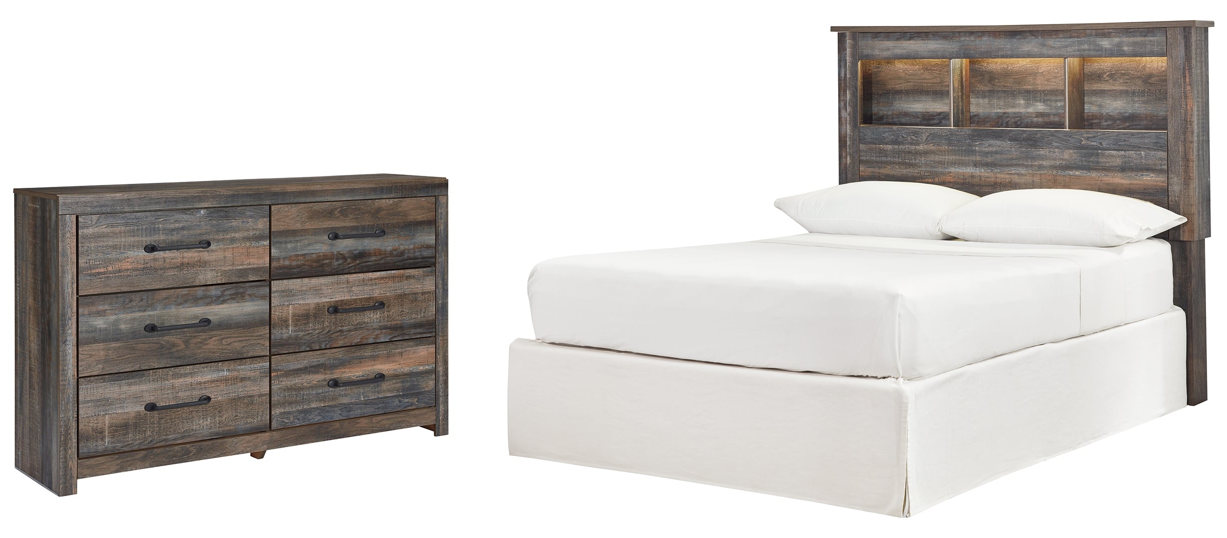 Drystan Full Bookcase Headboard Bed with Dresser