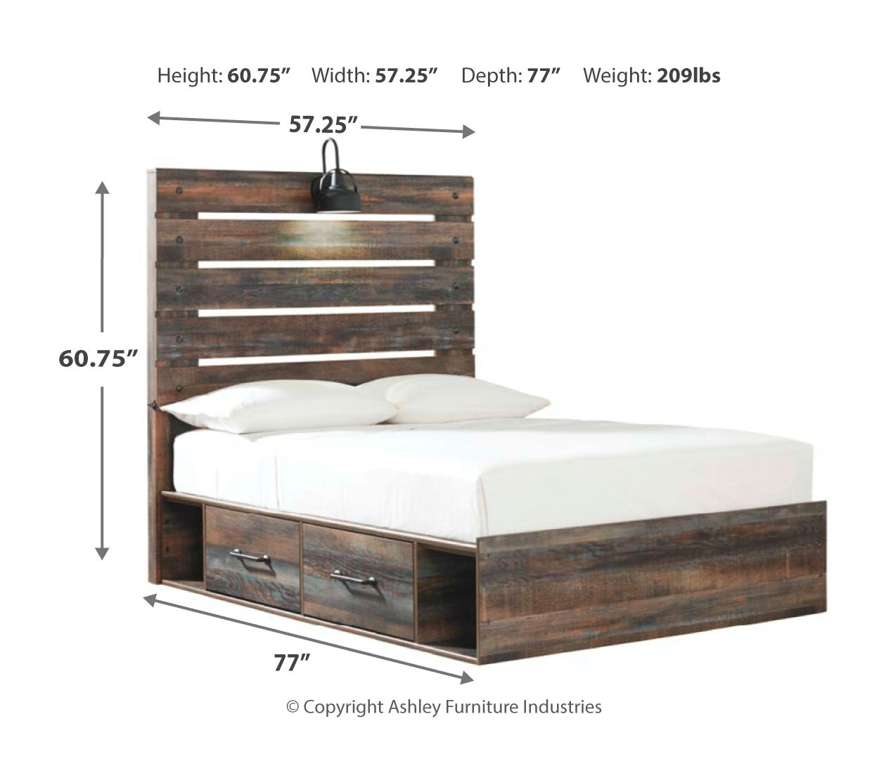 Drystan Bookcase Bed with 2 Storage Drawers