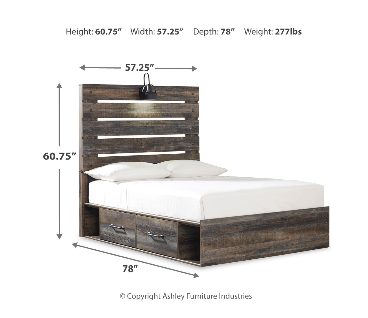 Drystan Bookcase Bed with 2 Storage Drawers