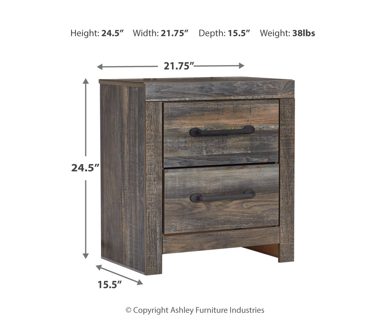 Drystan Queen Bookcase Bed with 2 Storage Drawers with Dresser