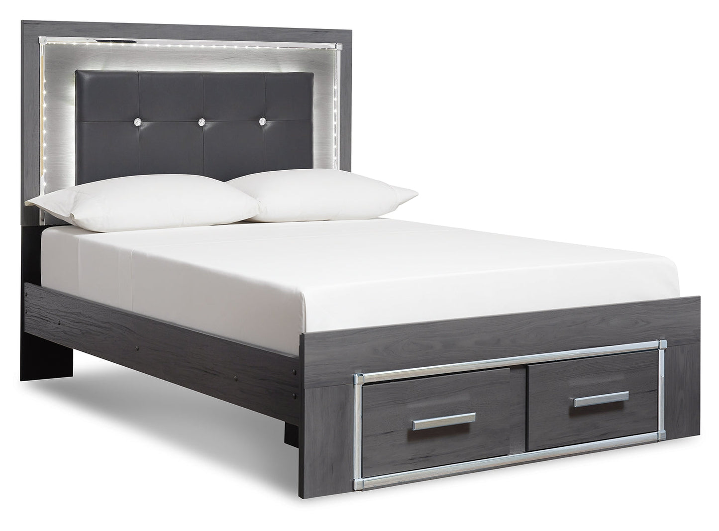 Lodanna Panel Bed with 2 Storage Drawers