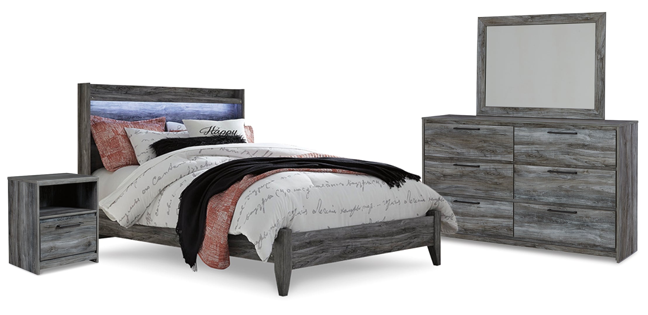 Baystorm Grey Panel Bedroom Set