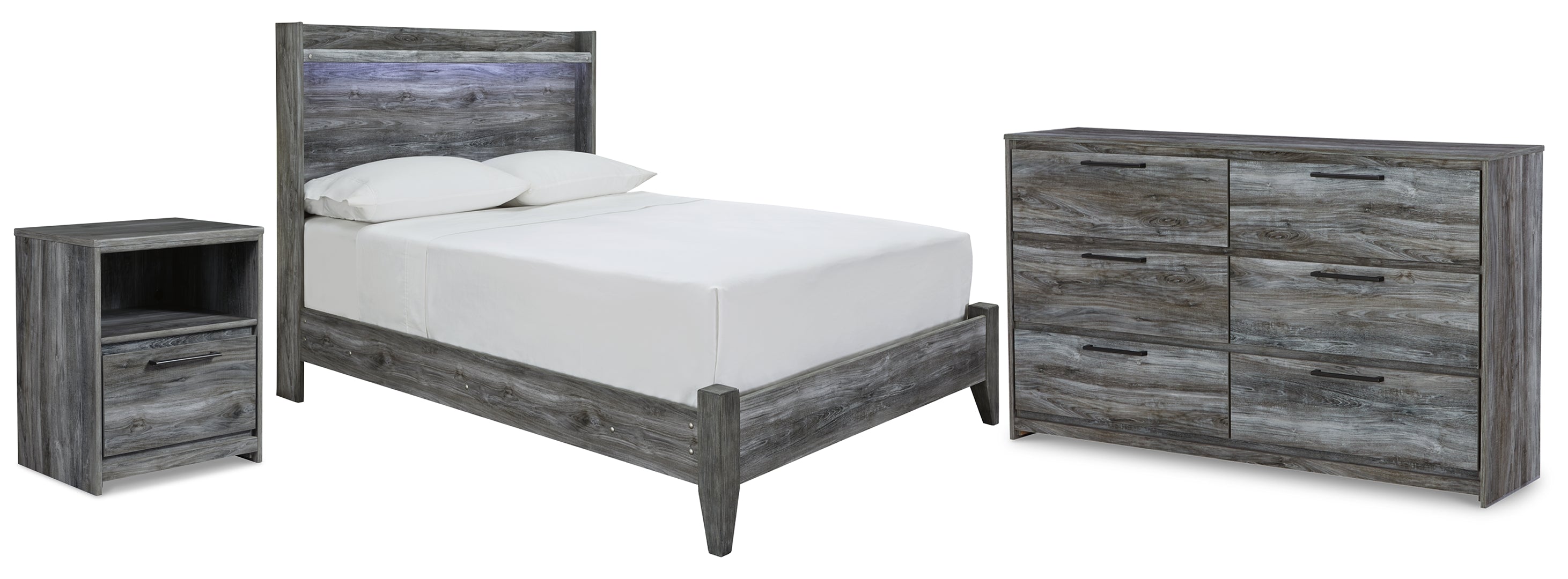 Baystorm King Panel Bed with Dresser and Nightstand