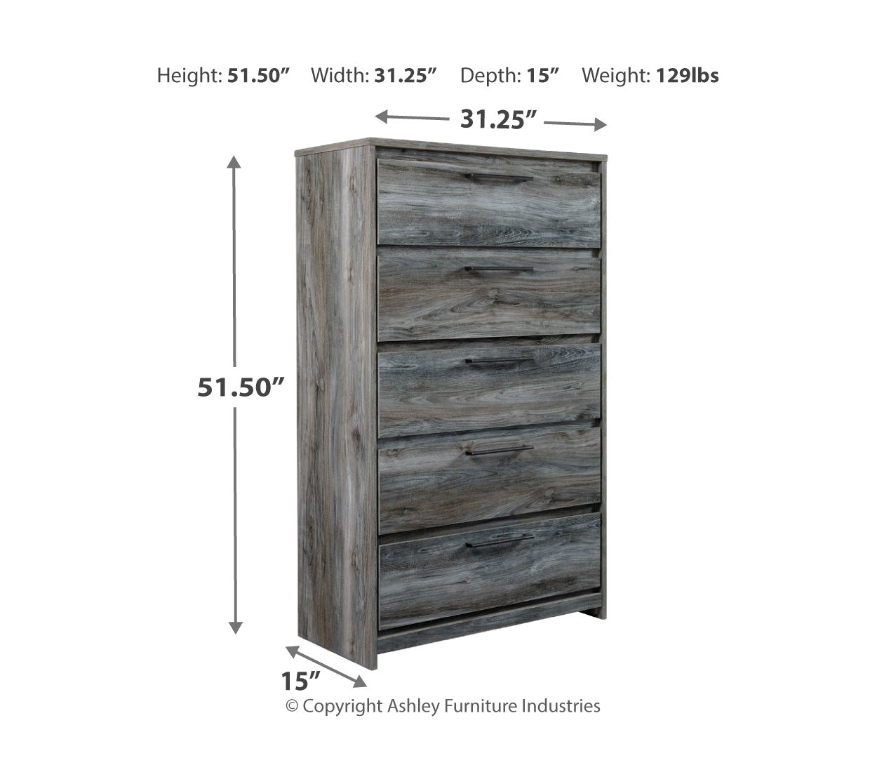 Baystorm Five Drawer Chest