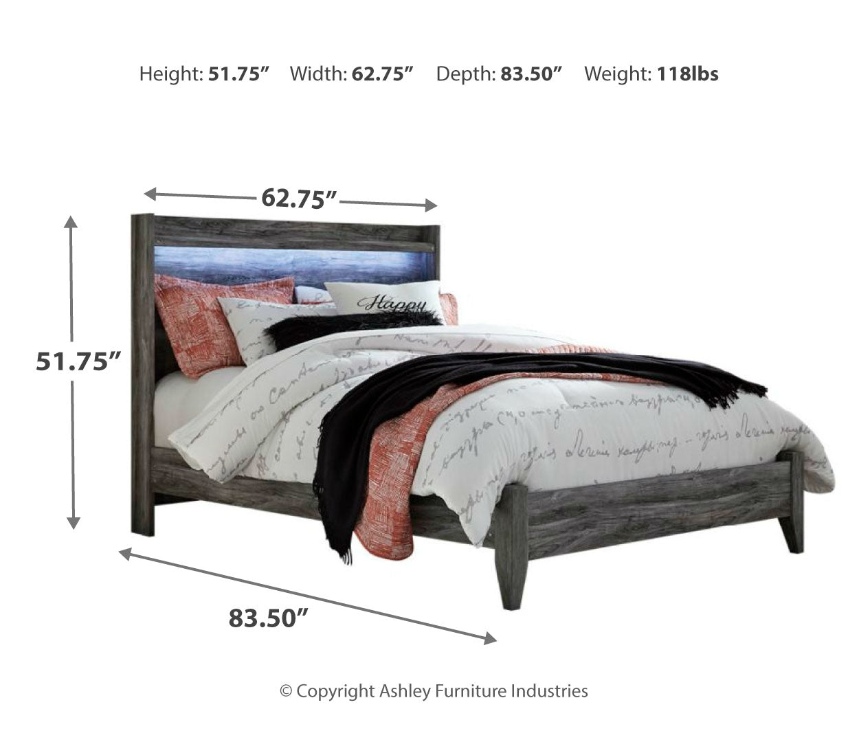 Baystorm Grey Panel Bedroom Set