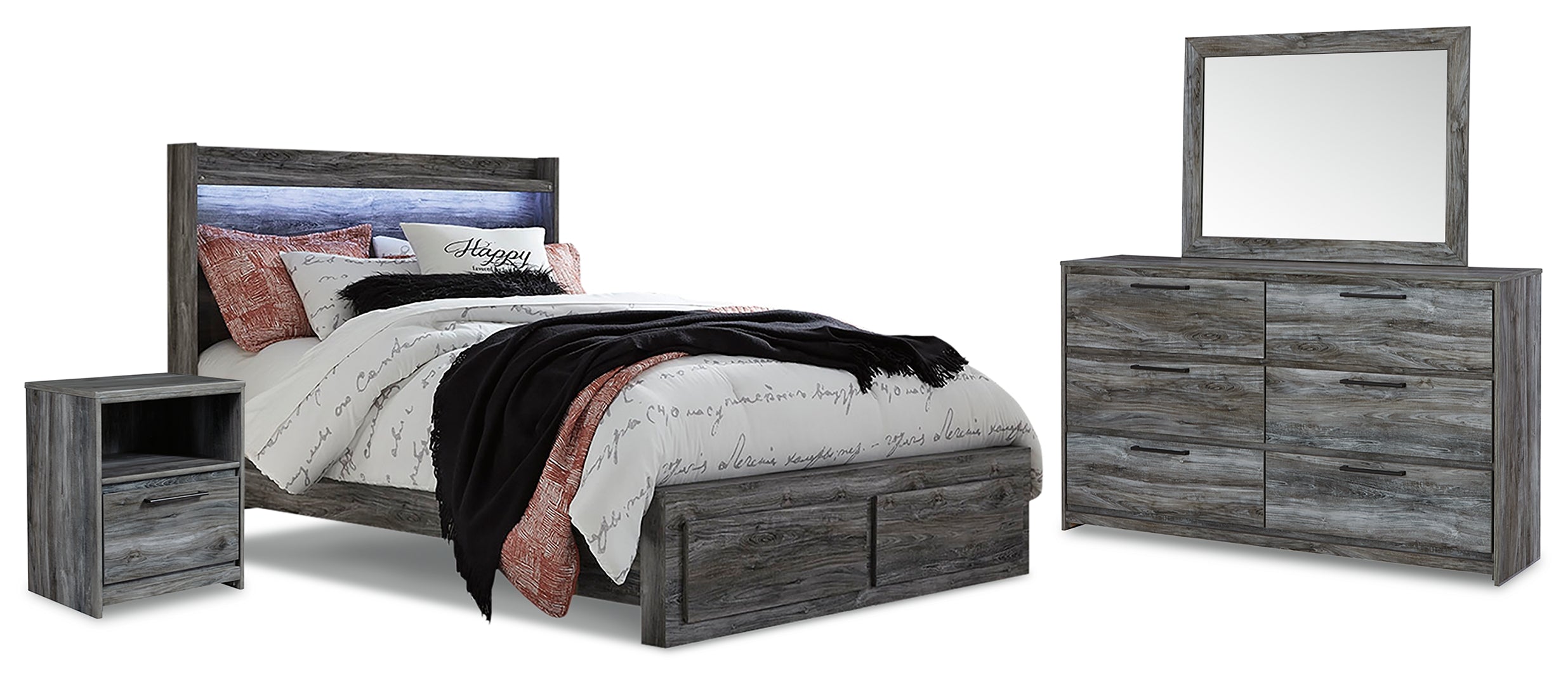 Baystorm Grey Panel Bedroom Set