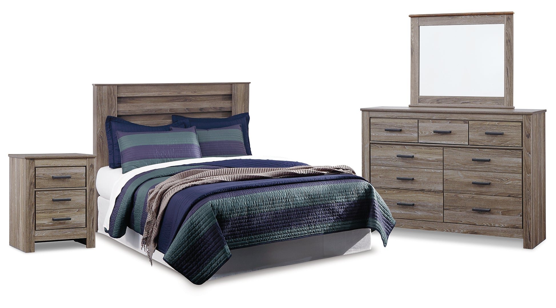 Zelen Brown Panel Bedroom Set