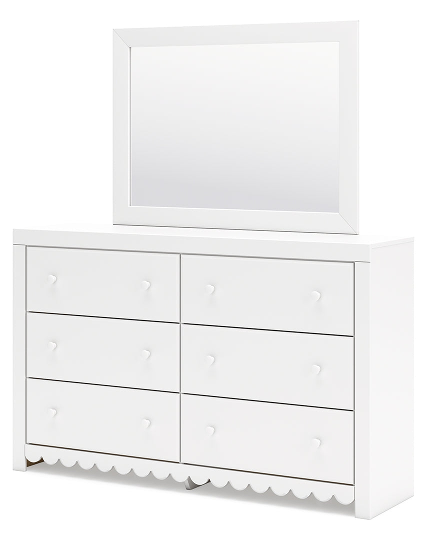 Mollviney White Panel Bedroom Set