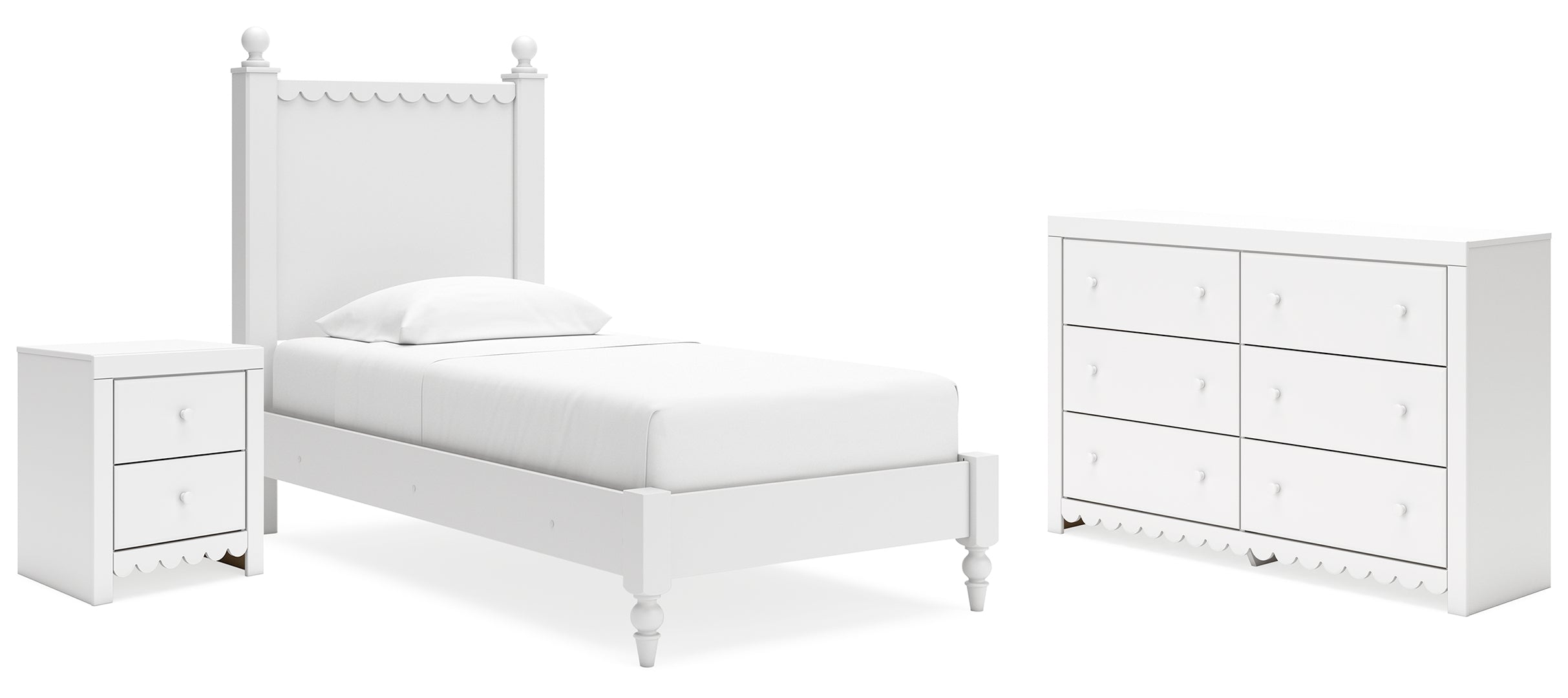 Mollviney Twin Panel Bed with Dresser and Nightstand