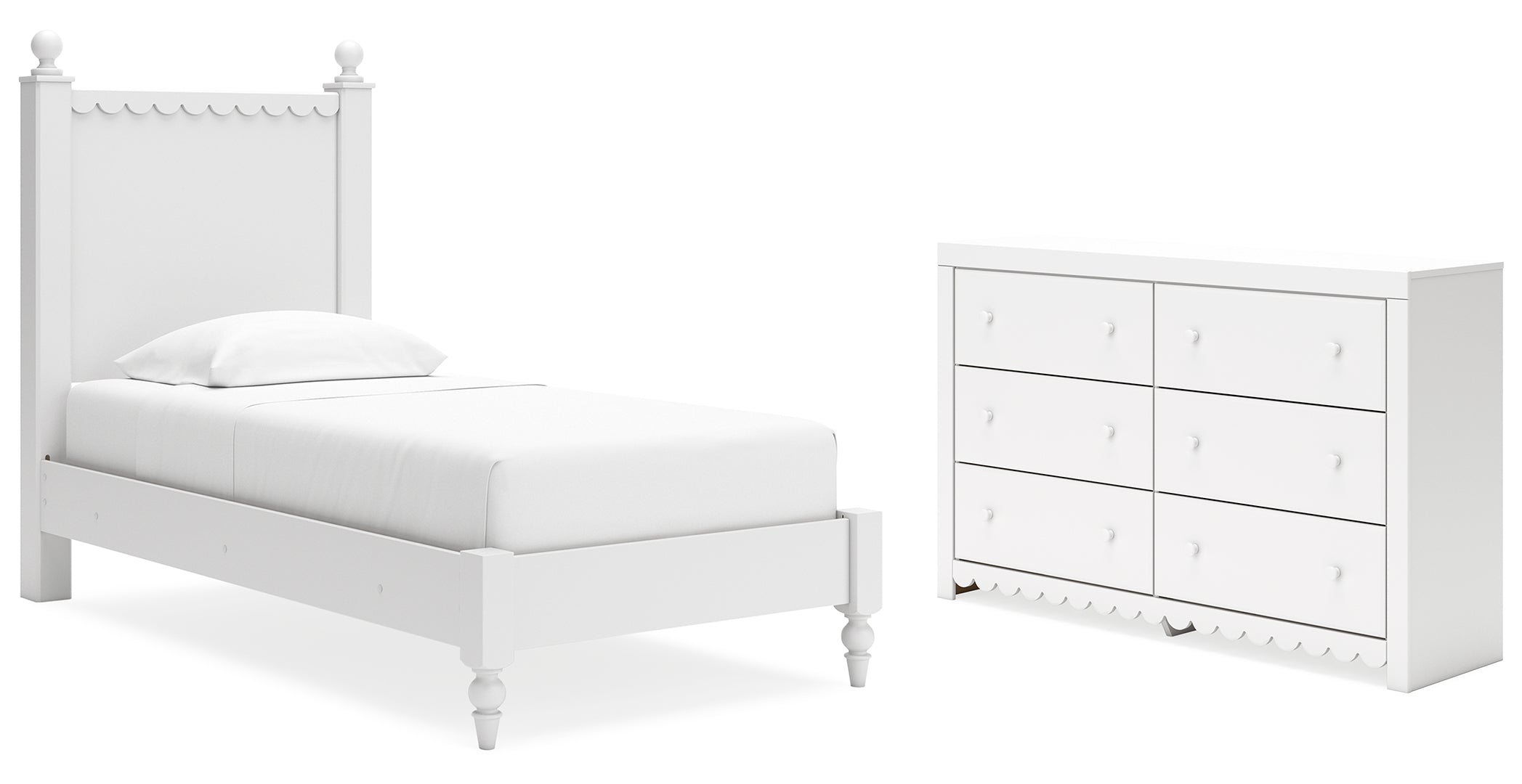 Mollviney Twin Panel Bed with Dresser