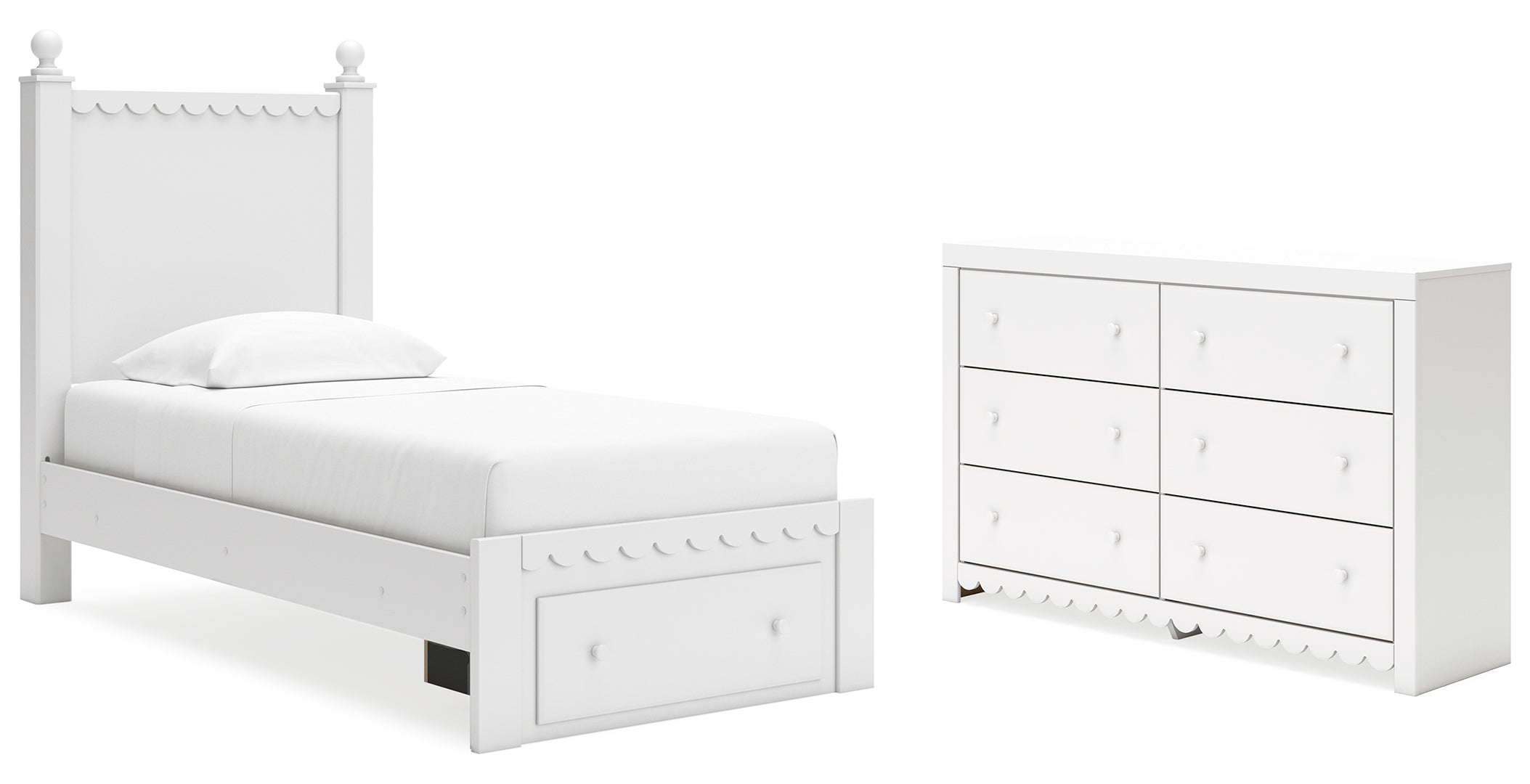 Mollviney Twin Panel Storage Bed with Dresser