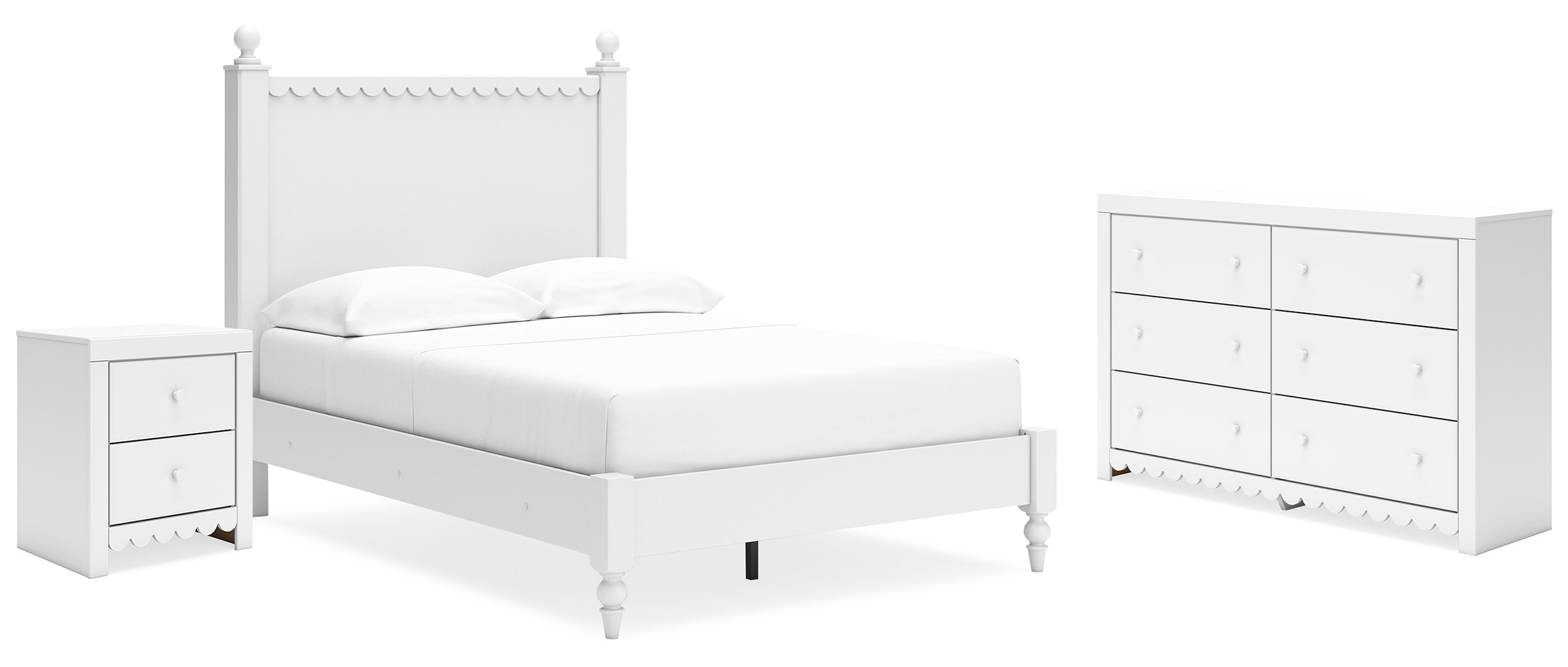 Mollviney Full Panel Bed with Dresser and Nightstand