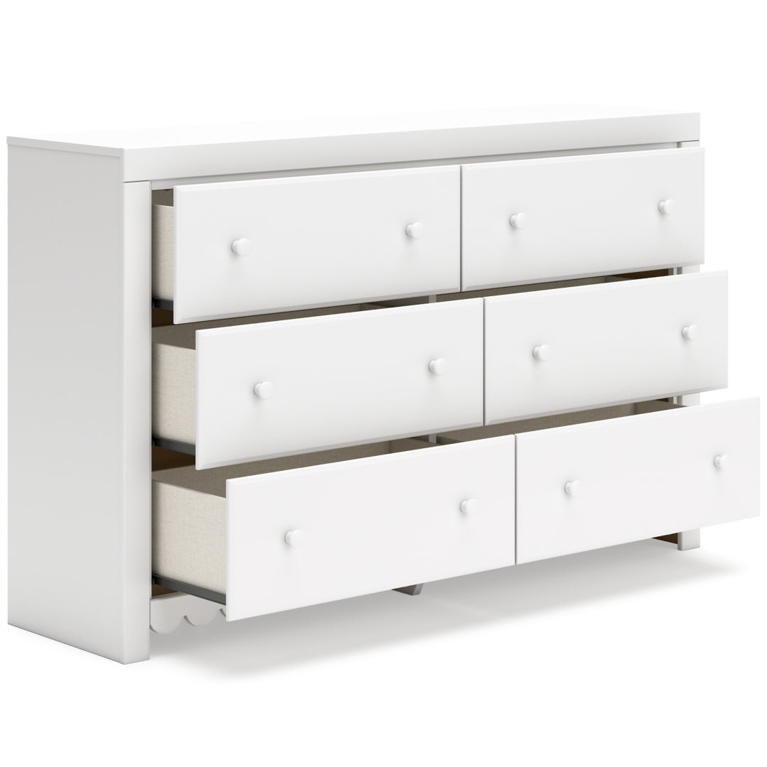 Mollviney White Panel Bedroom Set