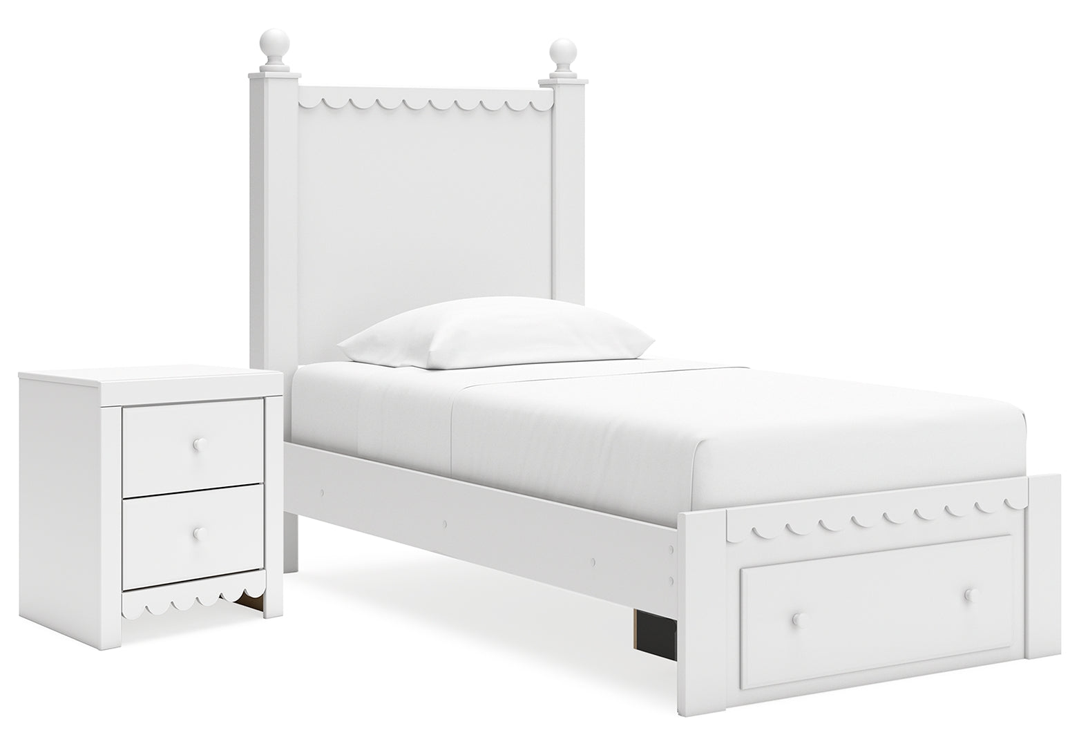 Mollviney Twin Panel Storage Bed with 2 Nightstands