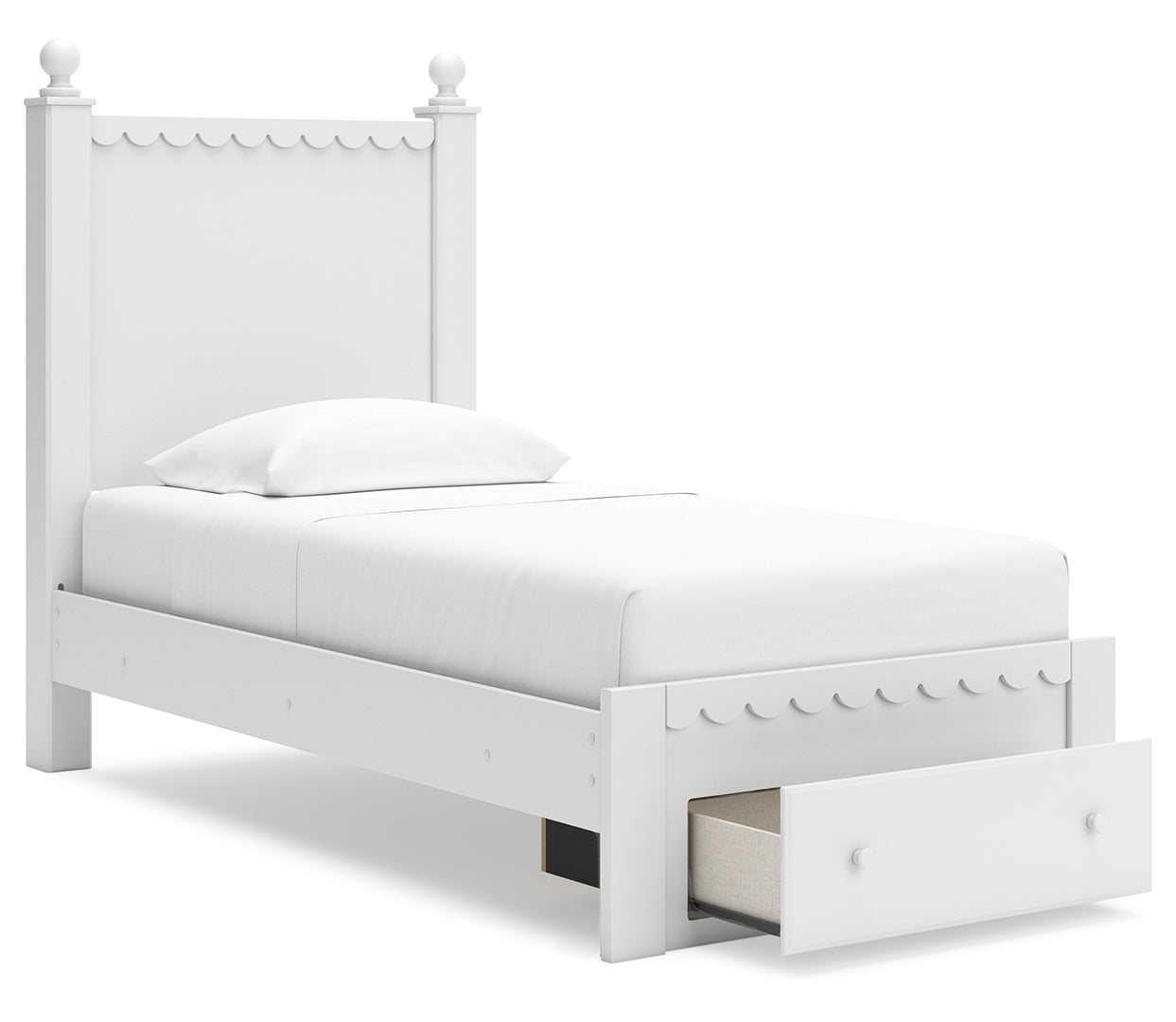 Mollviney White Panel Bedroom Set