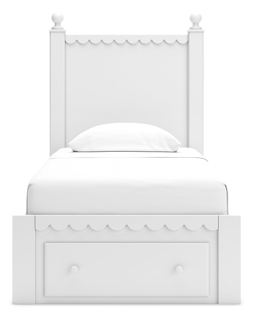 Mollviney White Panel Bedroom Set