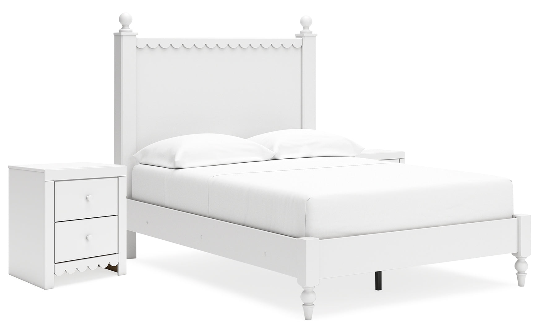 Mollviney Full Panel Bed with 2 Nightstands