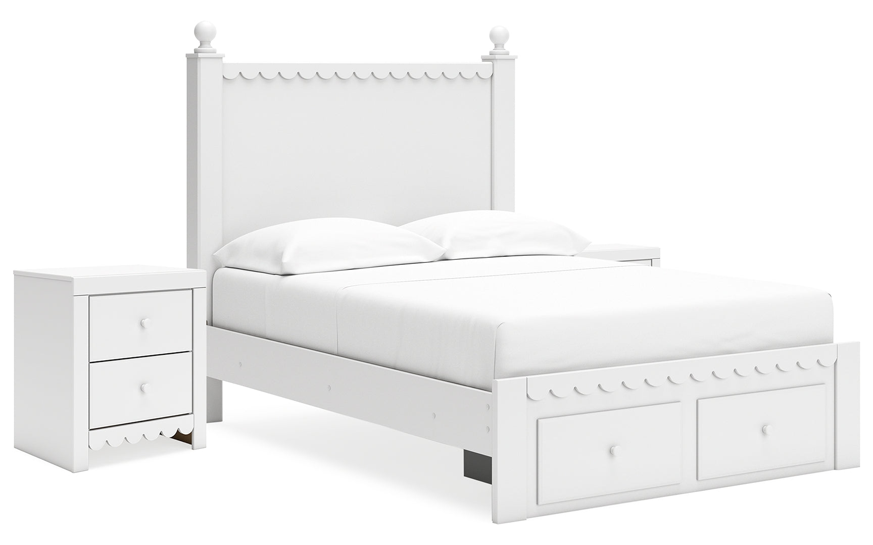 Mollviney Full Panel Storage Bed with 2 Nightstands