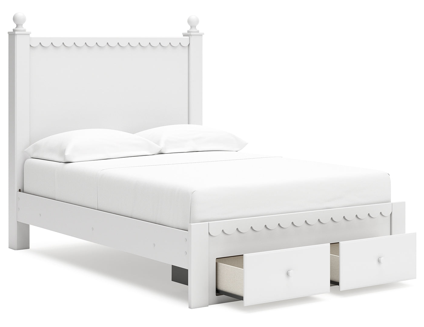 Mollviney White Panel Bedroom Set