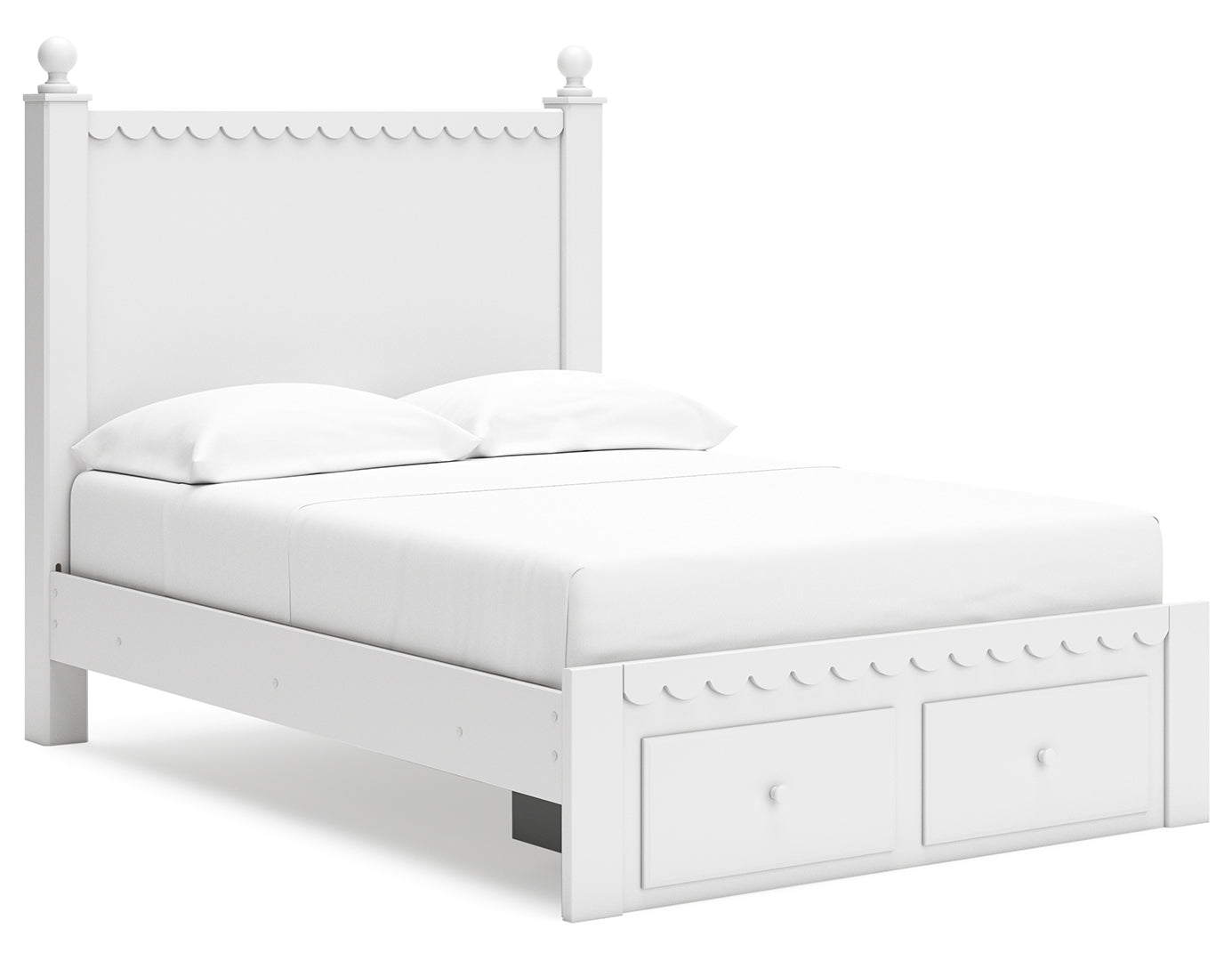 Mollviney White Panel Bedroom Set