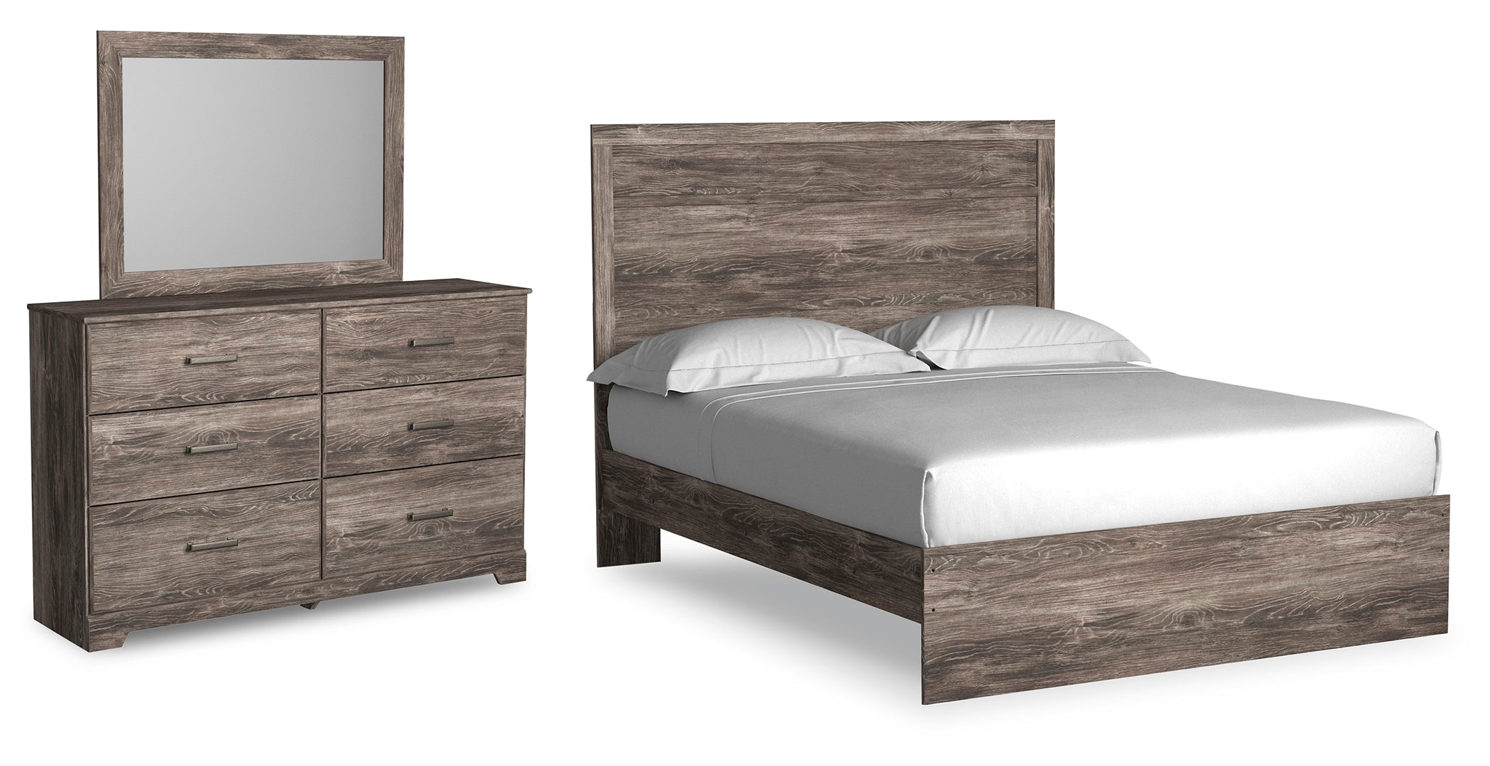 Ralinksi Queen Panel Bed with Mirrored Dresser