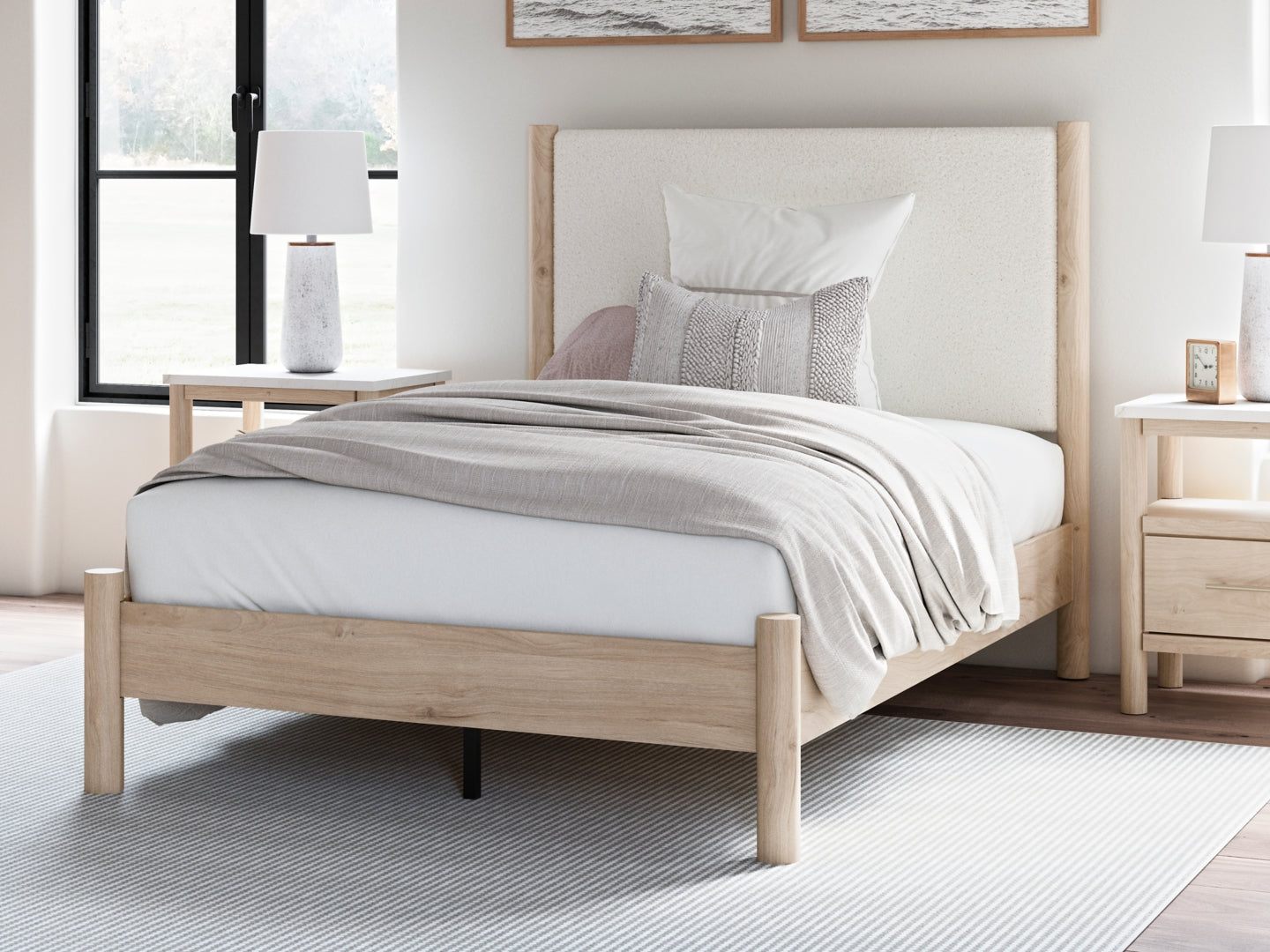 Cadmori Full Upholstered Panel Bed