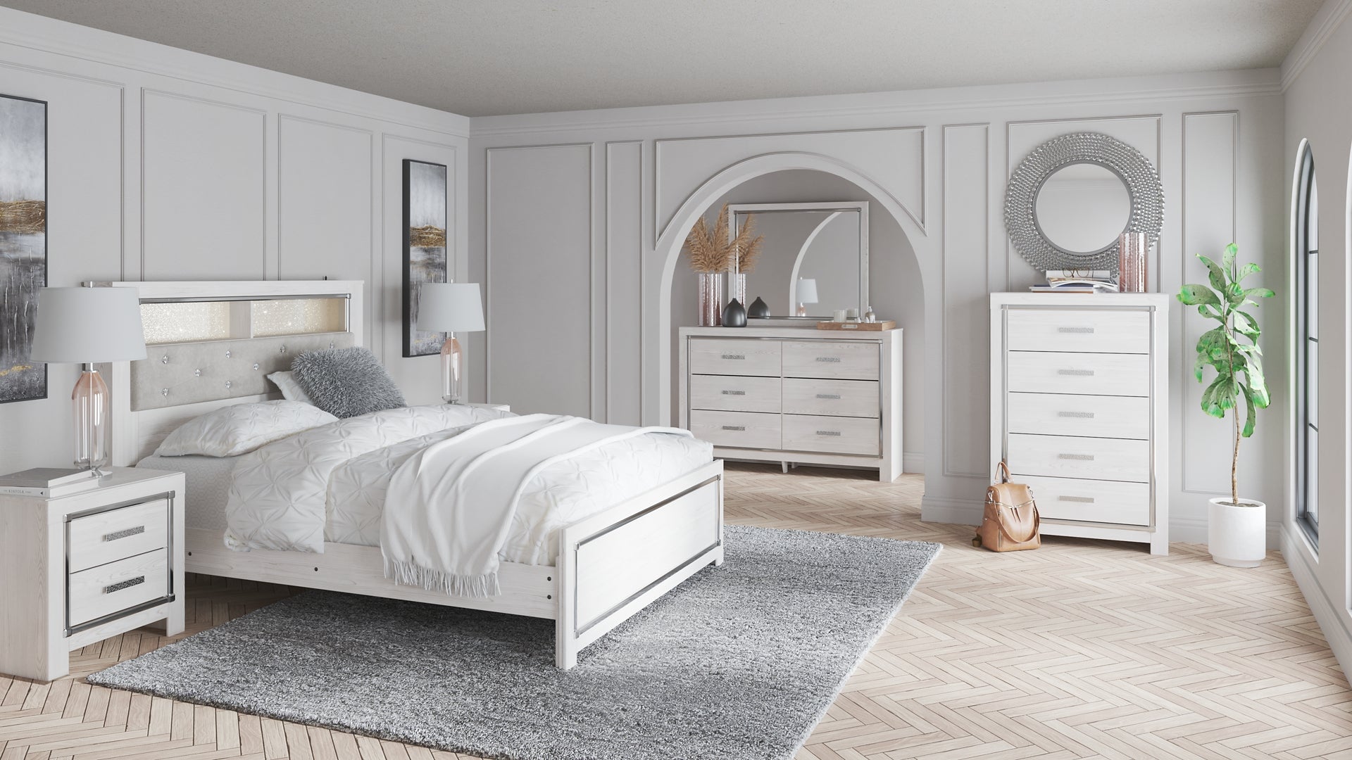 Altyra Panel Bookcase Bedroom Set