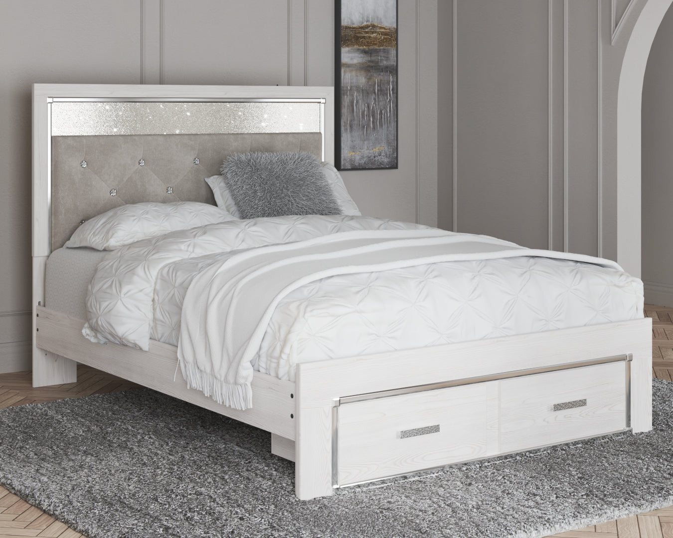 Altyra Panel Headboard Bed with Dresser