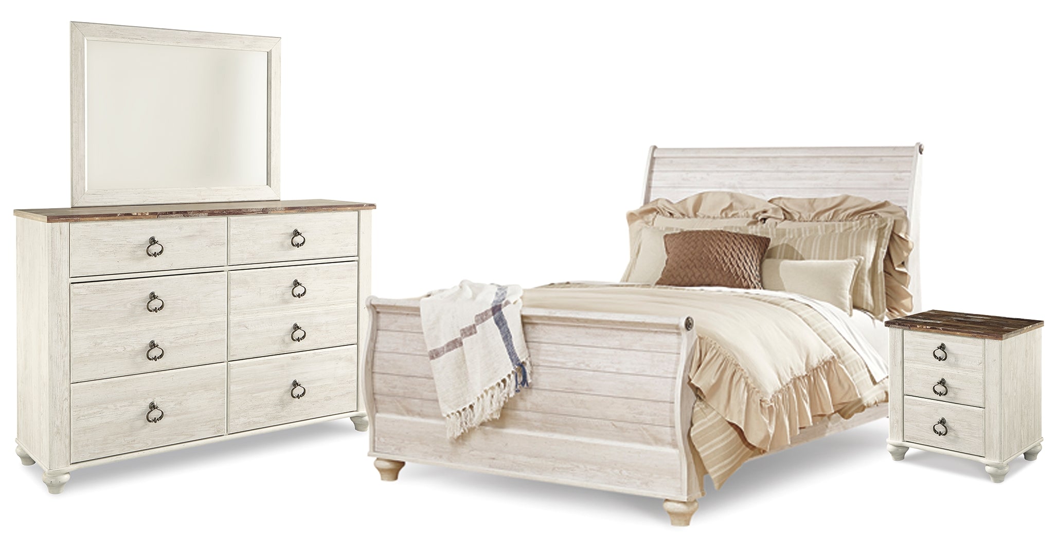 Willowton Beige Panel Bedroom Set