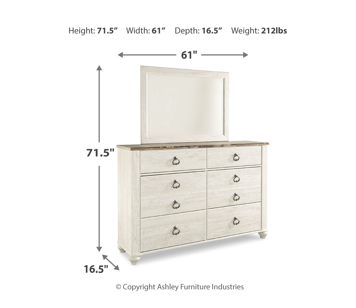 Willowton Beige Panel Bedroom Set