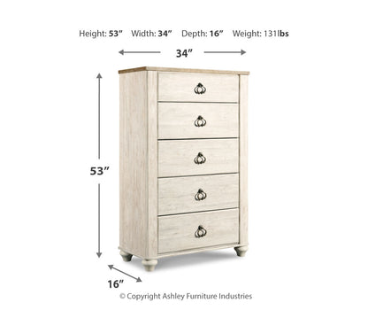 Willowton Five Drawer Chest