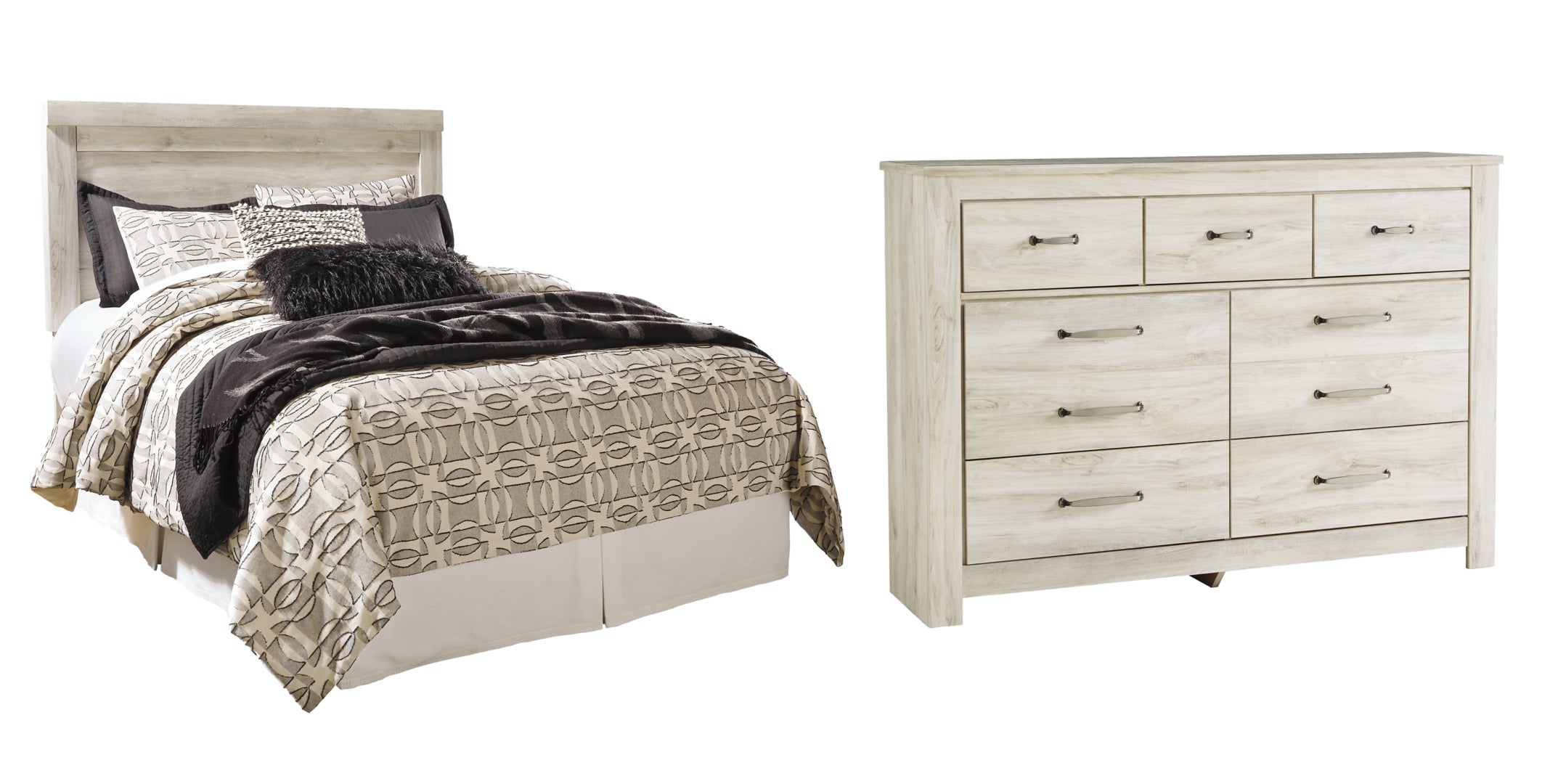 Bellaby Queen Panel Headboard Bed with Dresser