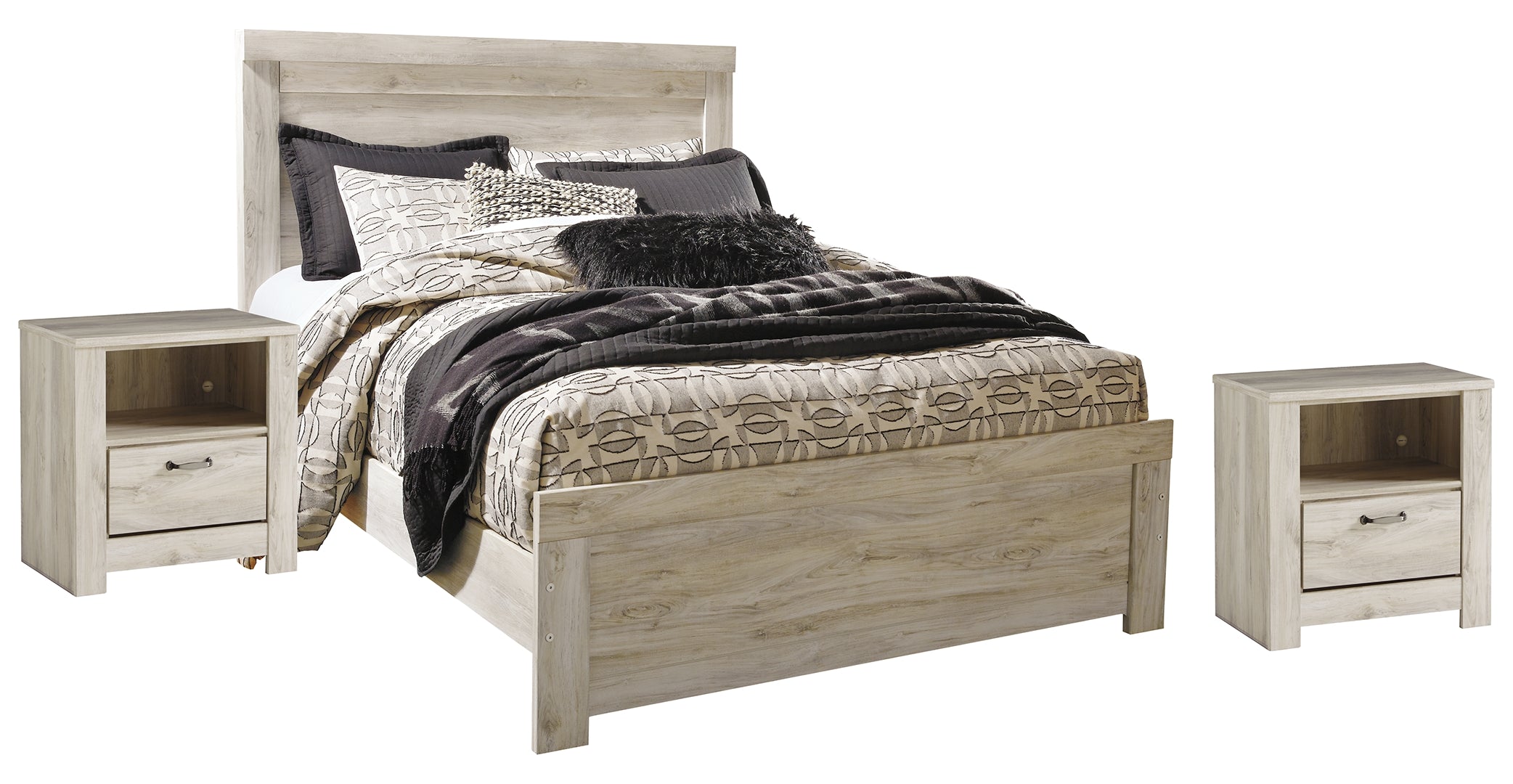 Bellaby Queen Panel Bed with 2 Nightstands