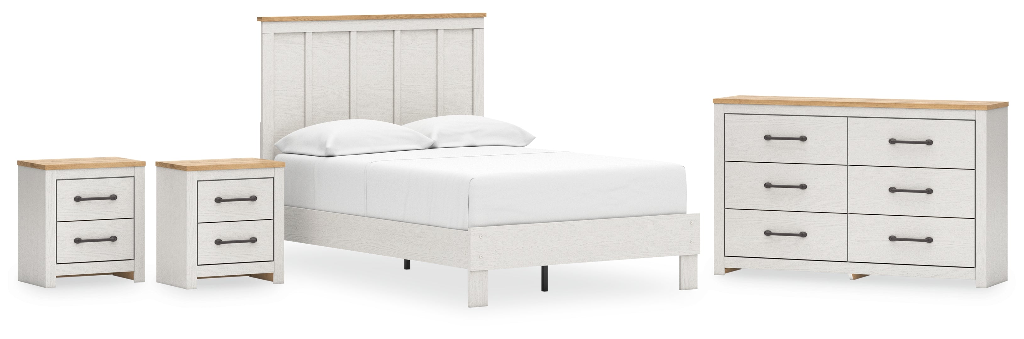 Linnocreek Full Panel Bed with Dresser and 2 Nightstands