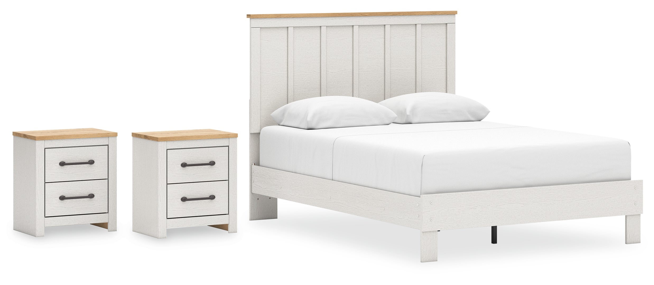 Linnocreek Queen Panel Bed with 2 Nightstands