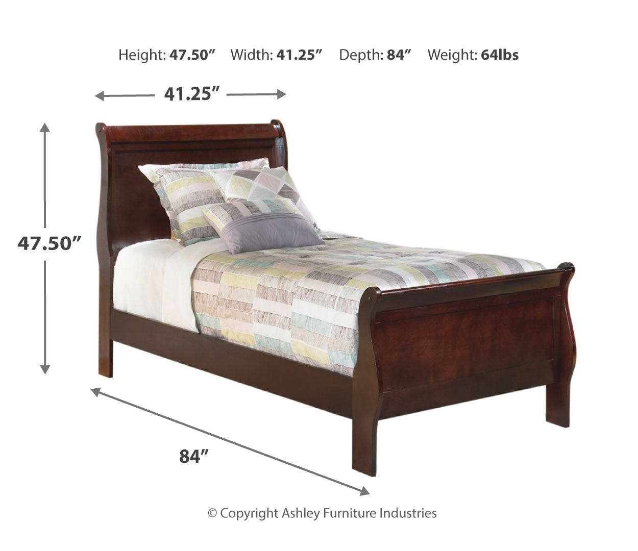 Alisdair Full Sleigh Bed with Mattress