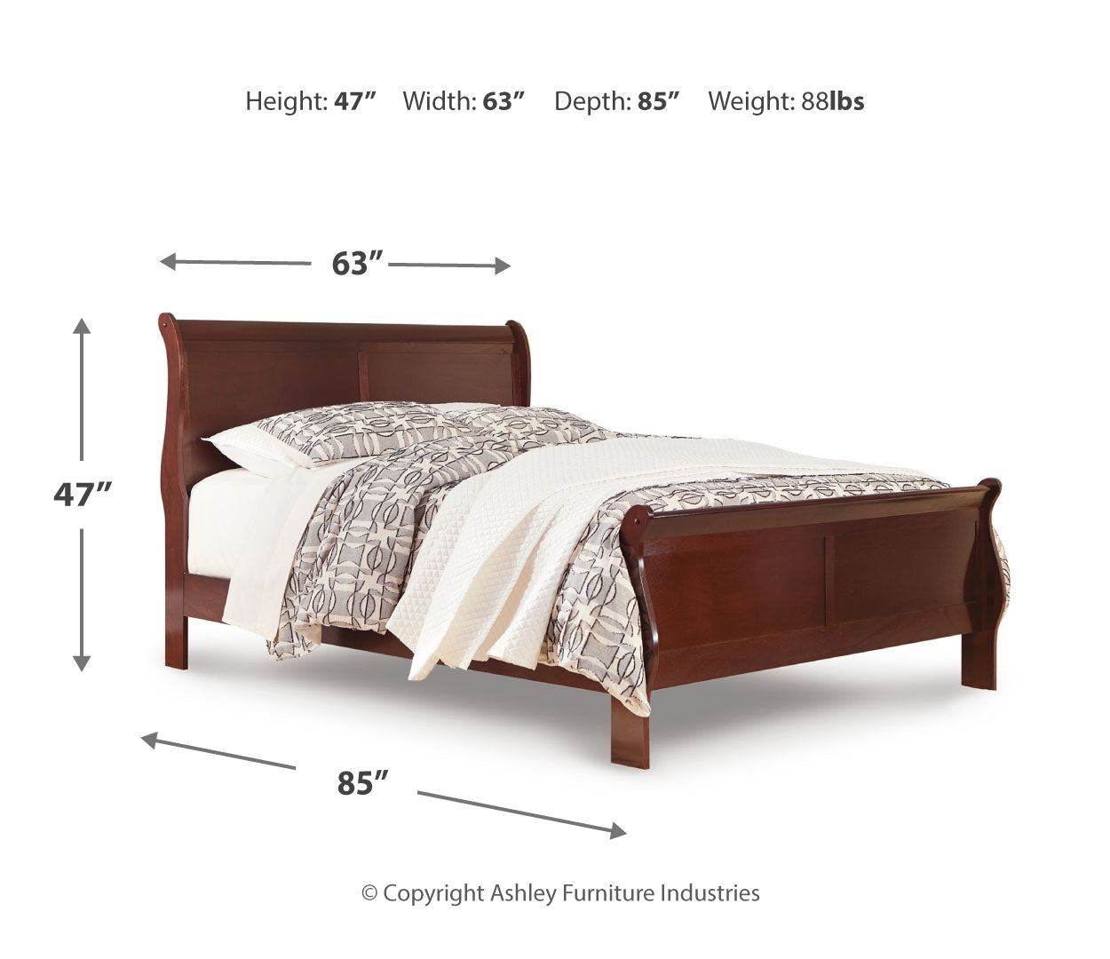 Alisdair Full Sleigh Bed with Mattress