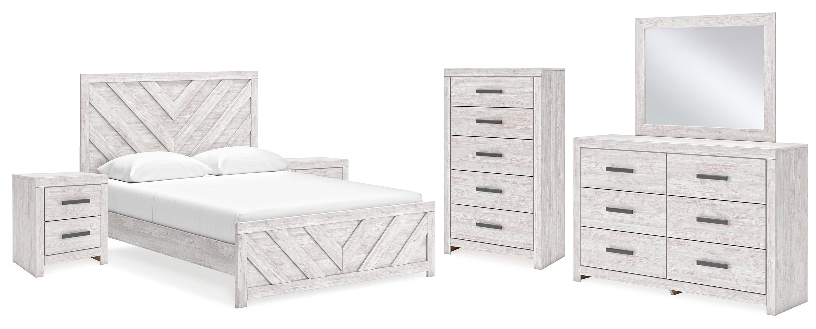 Cayboni White Panel Bedroom Set