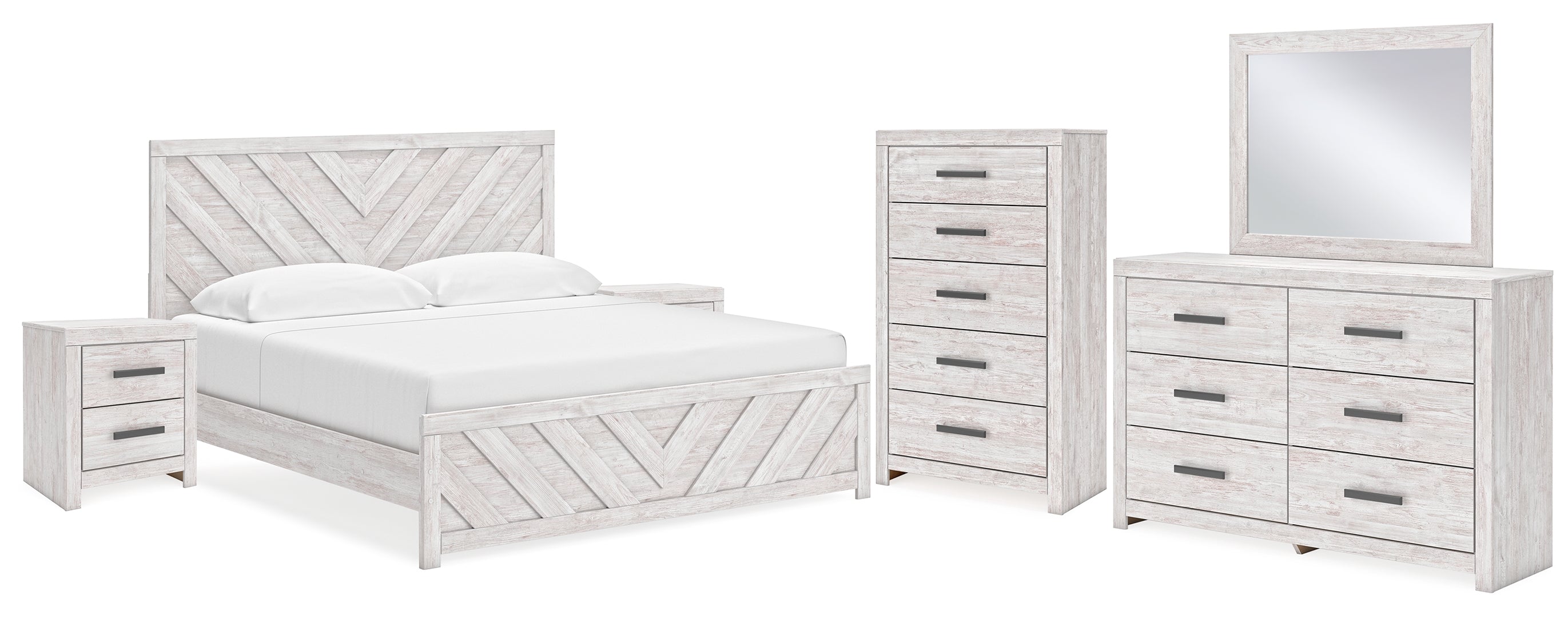 Cayboni White Panel Bedroom Set