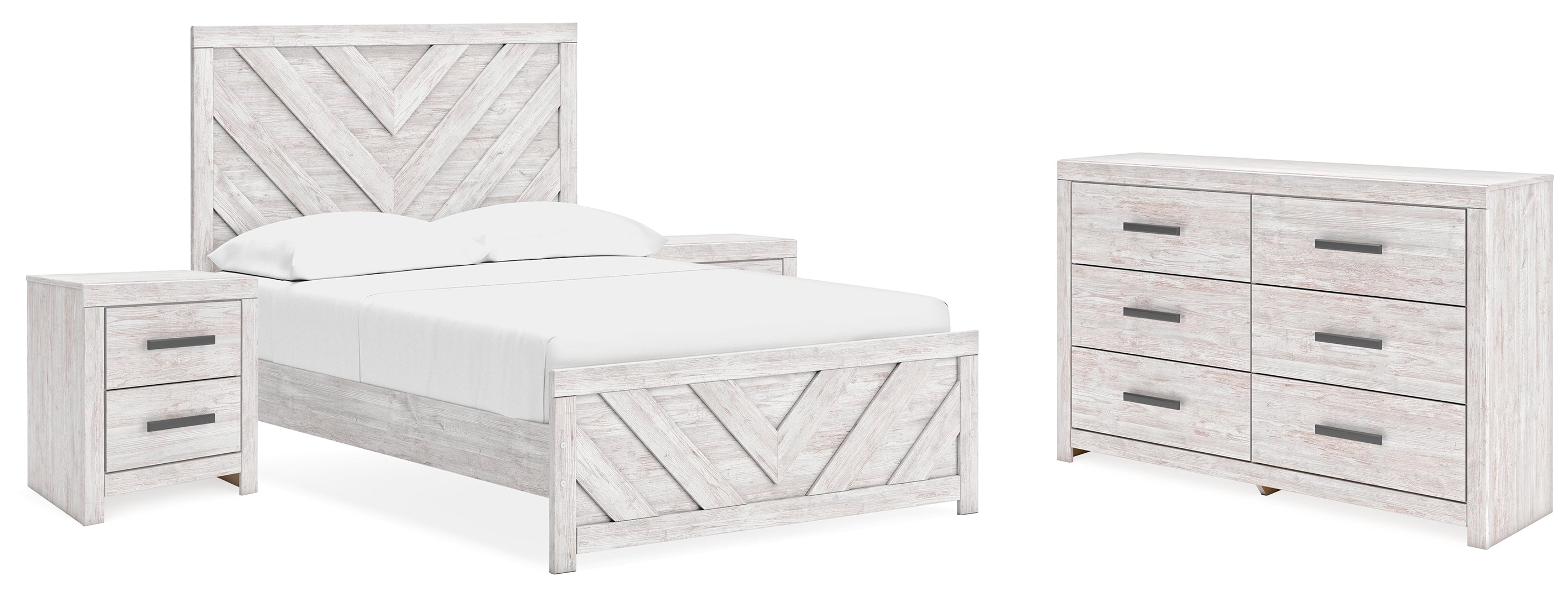 Cayboni Full Panel Bed with Dresser and 2 Nightstands