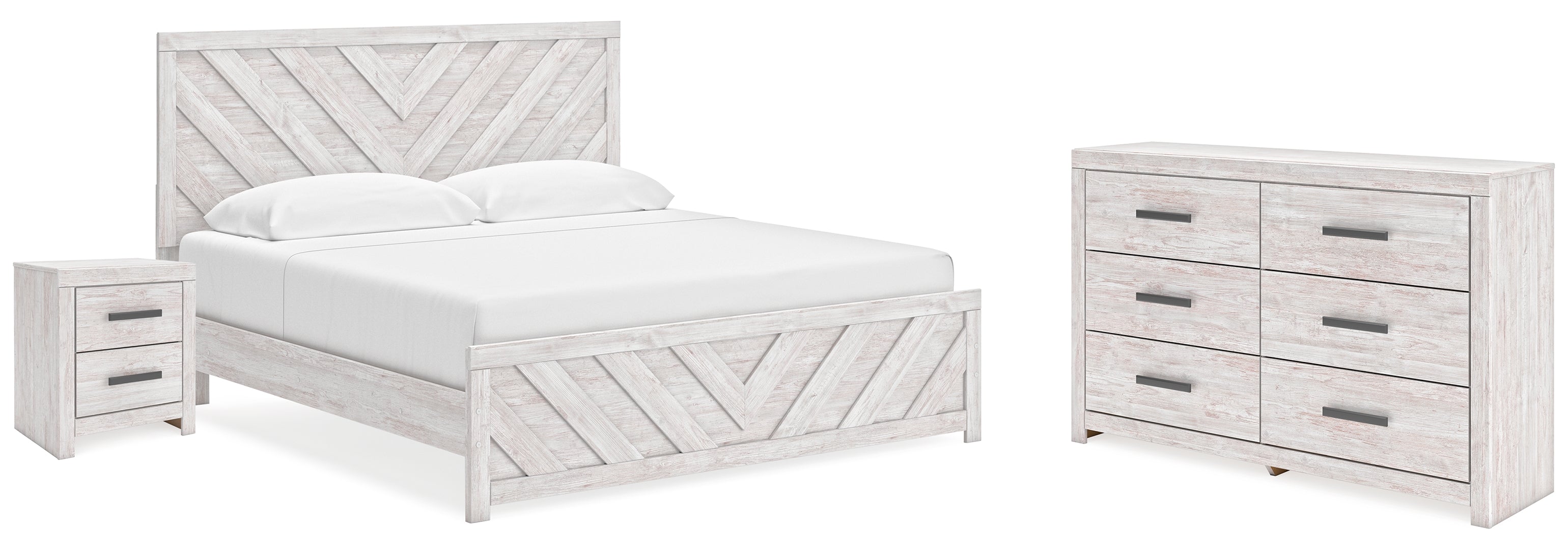 Cayboni King Panel Bed with Dresser and Nightstand