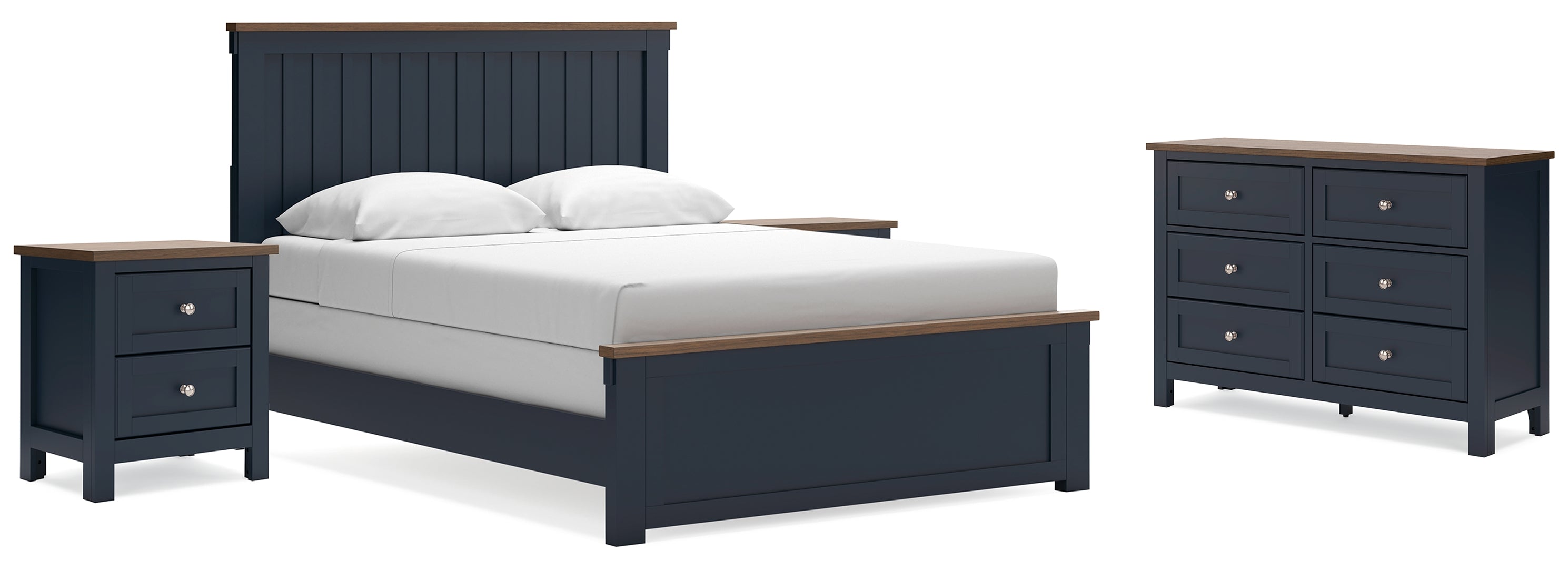 Landocken Queen Panel Bed with Dresser and 2 Nightstands