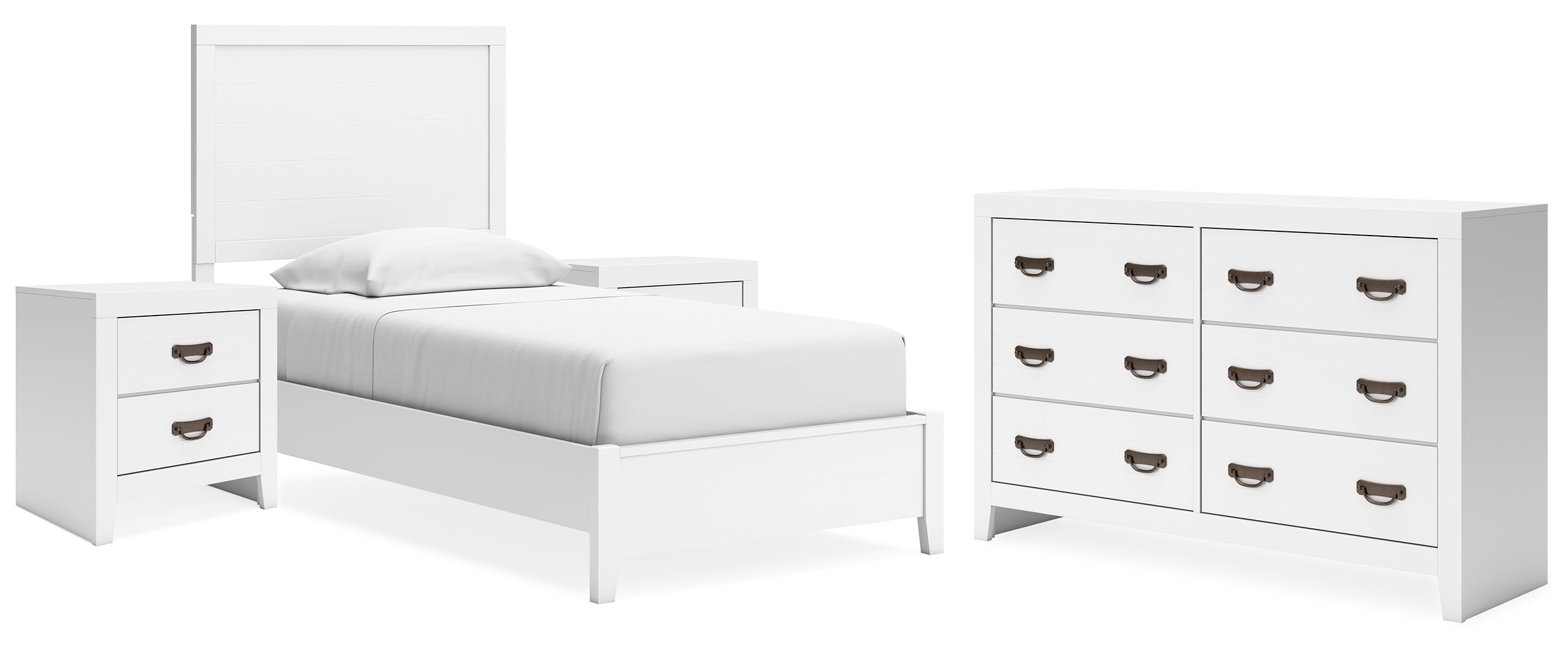 Binterglen Twin Panel Bed with Dresser and 2 Nightstands