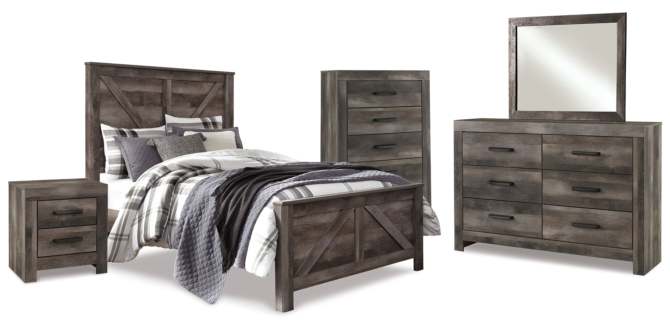 Wynnlow Grey Crossbuck Panel Bedroom Set