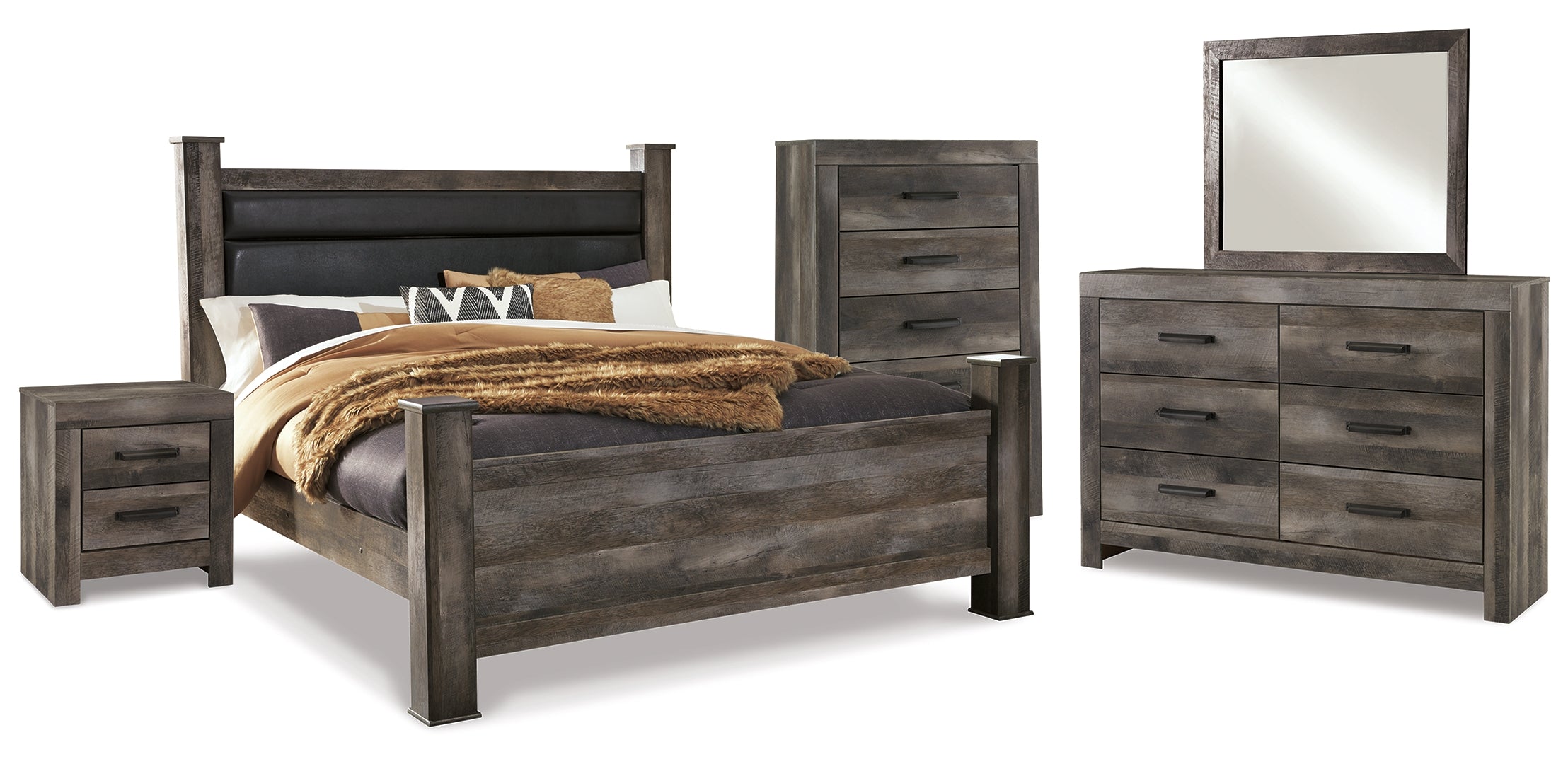 Wynnlow Grey Crossbuck Panel Bedroom Set