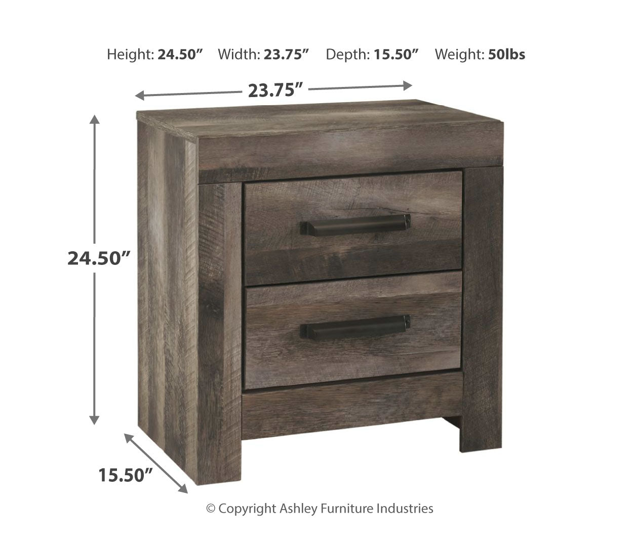 Wynnlow Two Drawer Night Stand