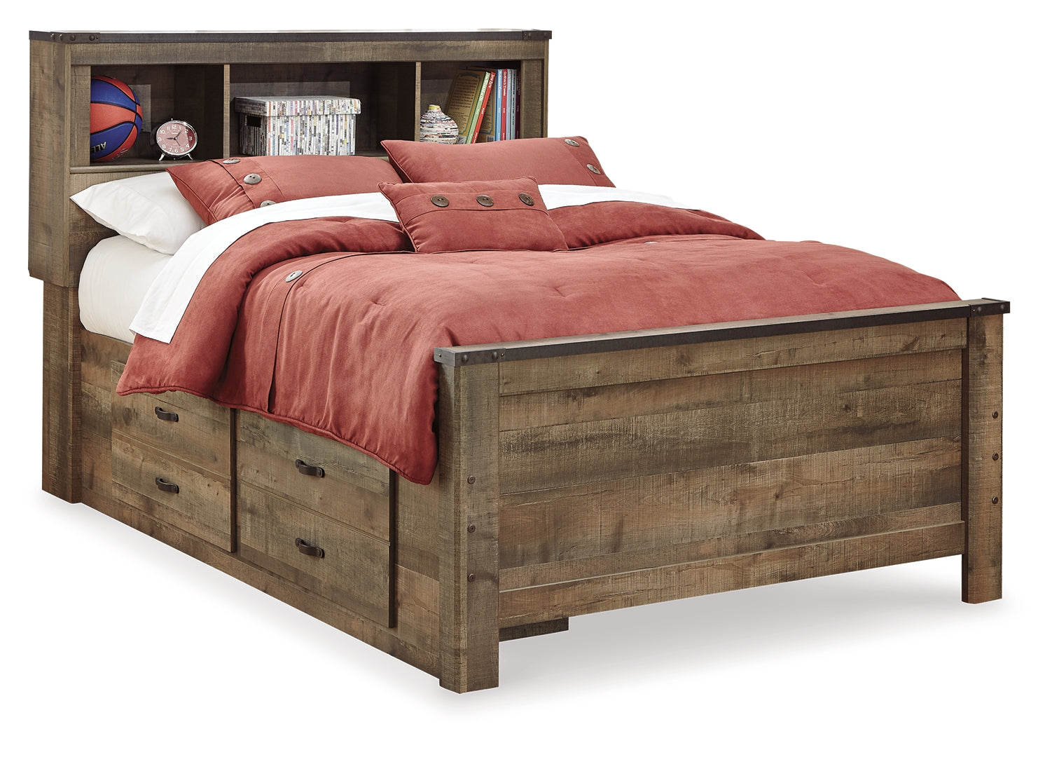 Trinell Full Bookcase Bed with 2 Sided Storage