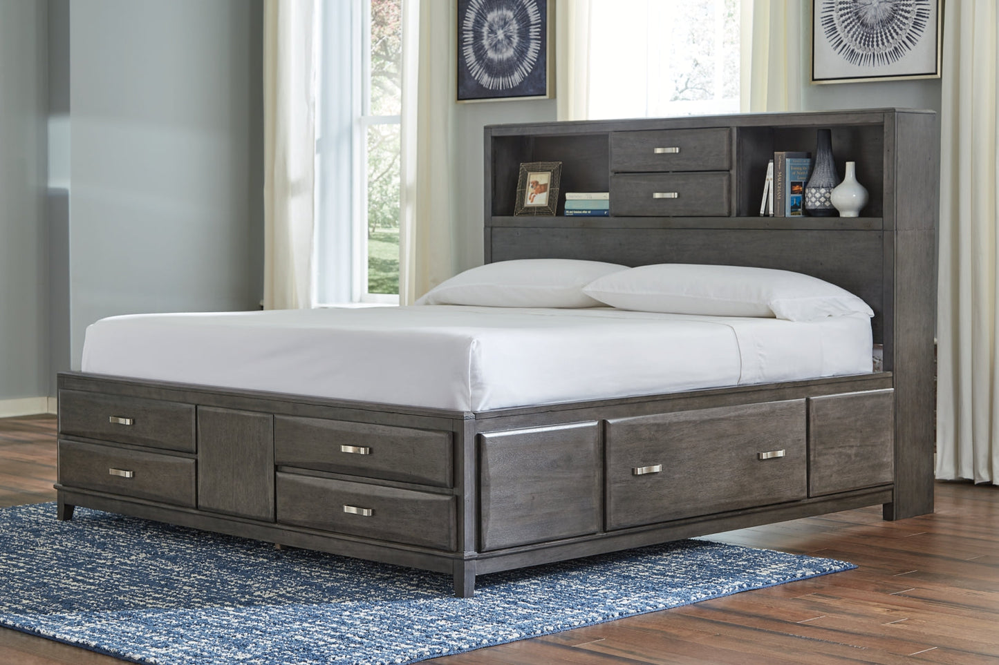 Caitbrook Queen Storage Bed with 8 Drawers